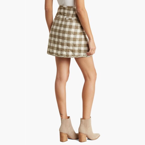 NWT Madewell Gingham Check Quilted Flannel Miniskirt - sz 4 - Picture 2 of 4